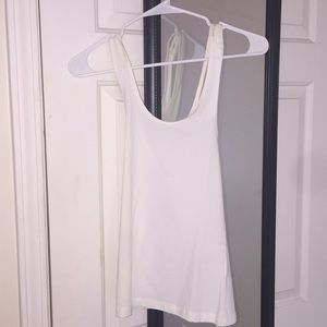 White Tank Top With Crosshatch Back